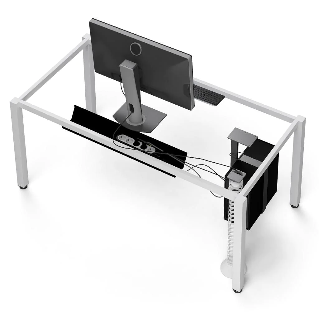 Eckschreibtisch E10 Quadratrohr 4-Fuß mit Sichtschutz von Nowy Styl - Produktbild 7 von 9
