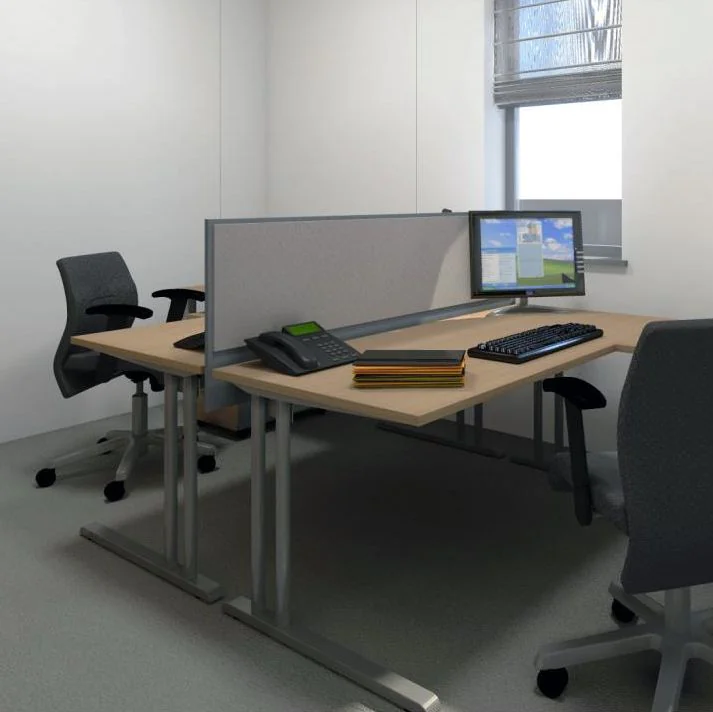 Schreibtisch E10 mit Stahltraverse C-Fuß mit Beinraumblende von Nowy Styl - Produktbild 3 von 5