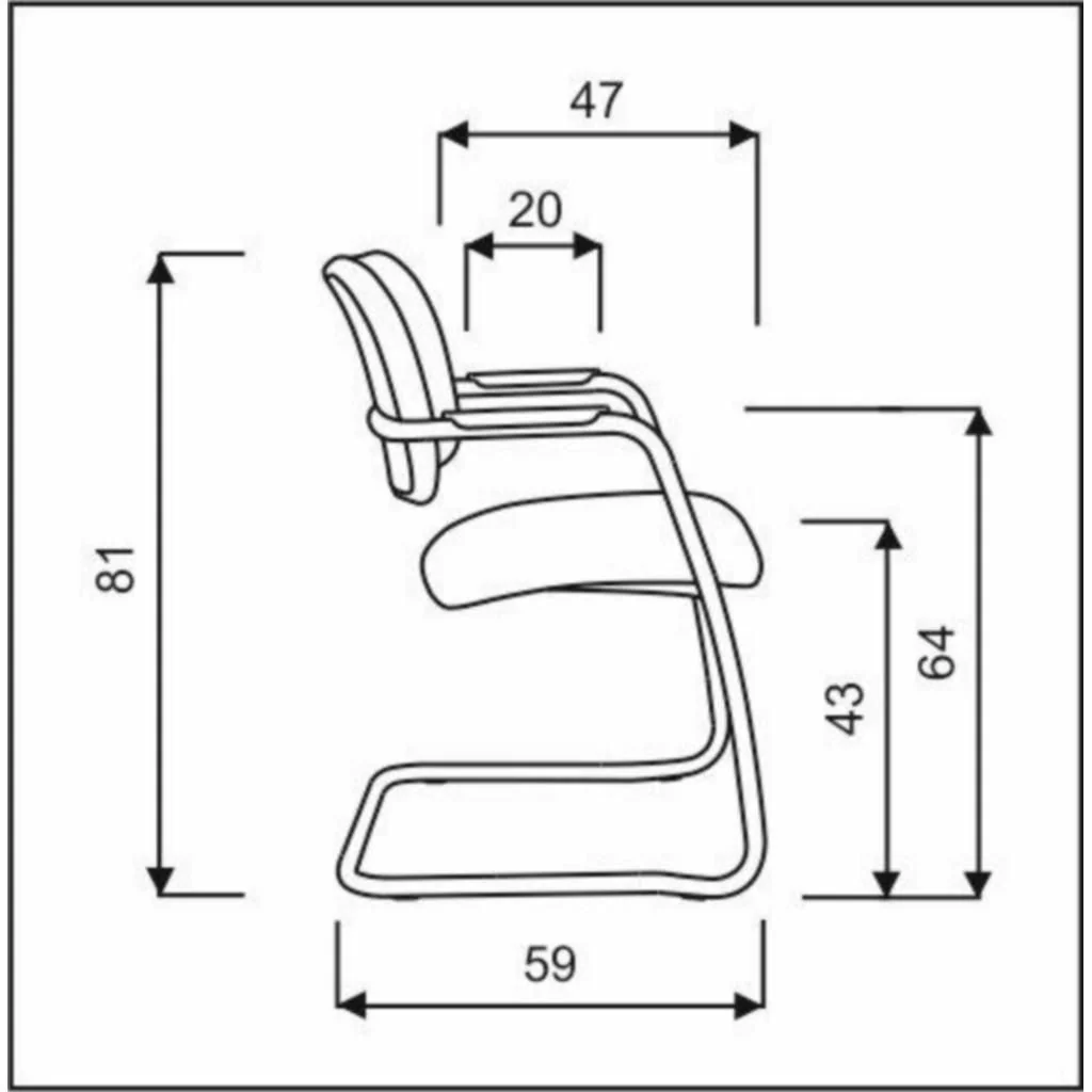 Besucherstuhl Tweet (2er Set) - Schwarz von Hammerbacher - Produktbild 5 von 5
