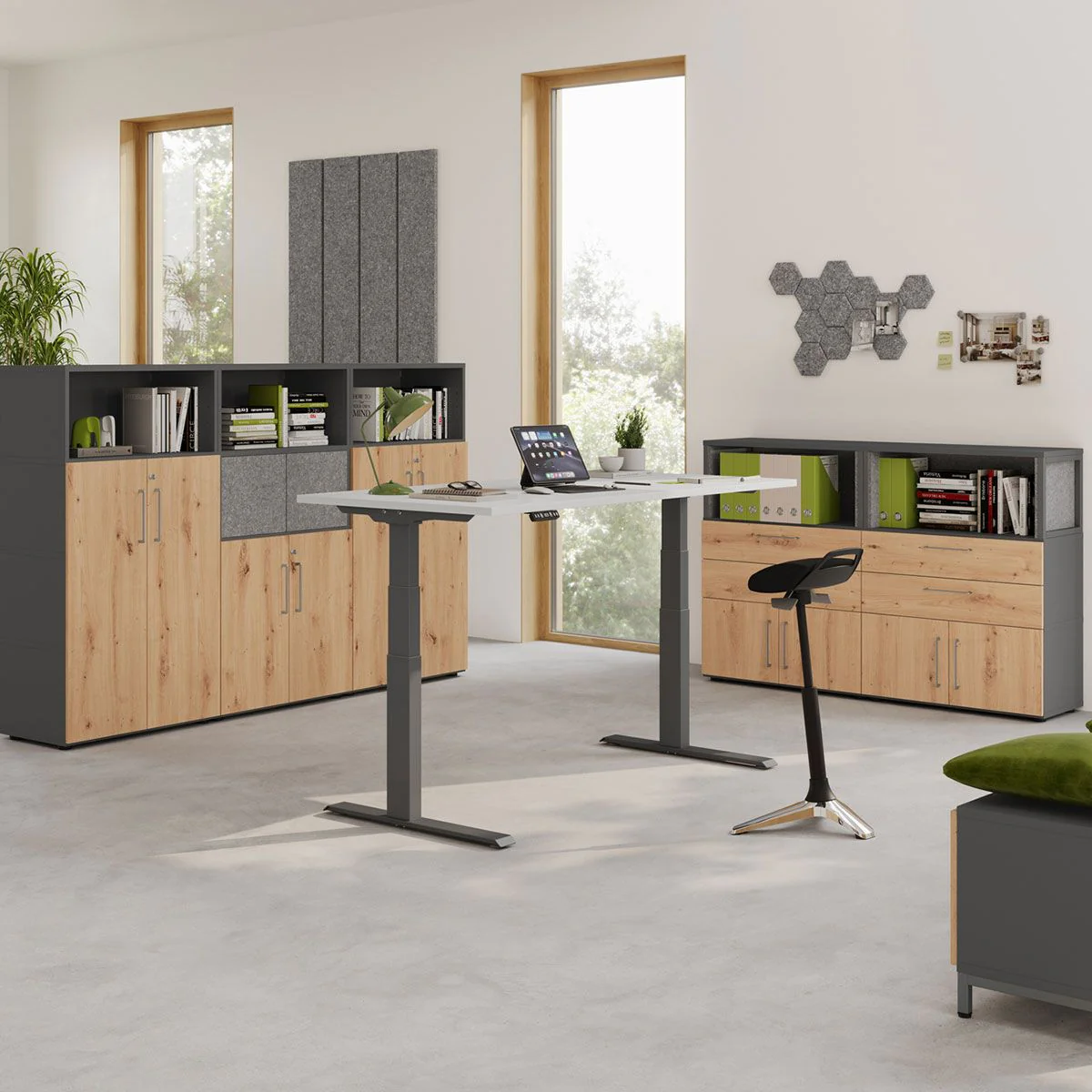 Kombischrank Flex Wall 4 OH - Sockel von Hammerbacher - Produktbild 4 von 11