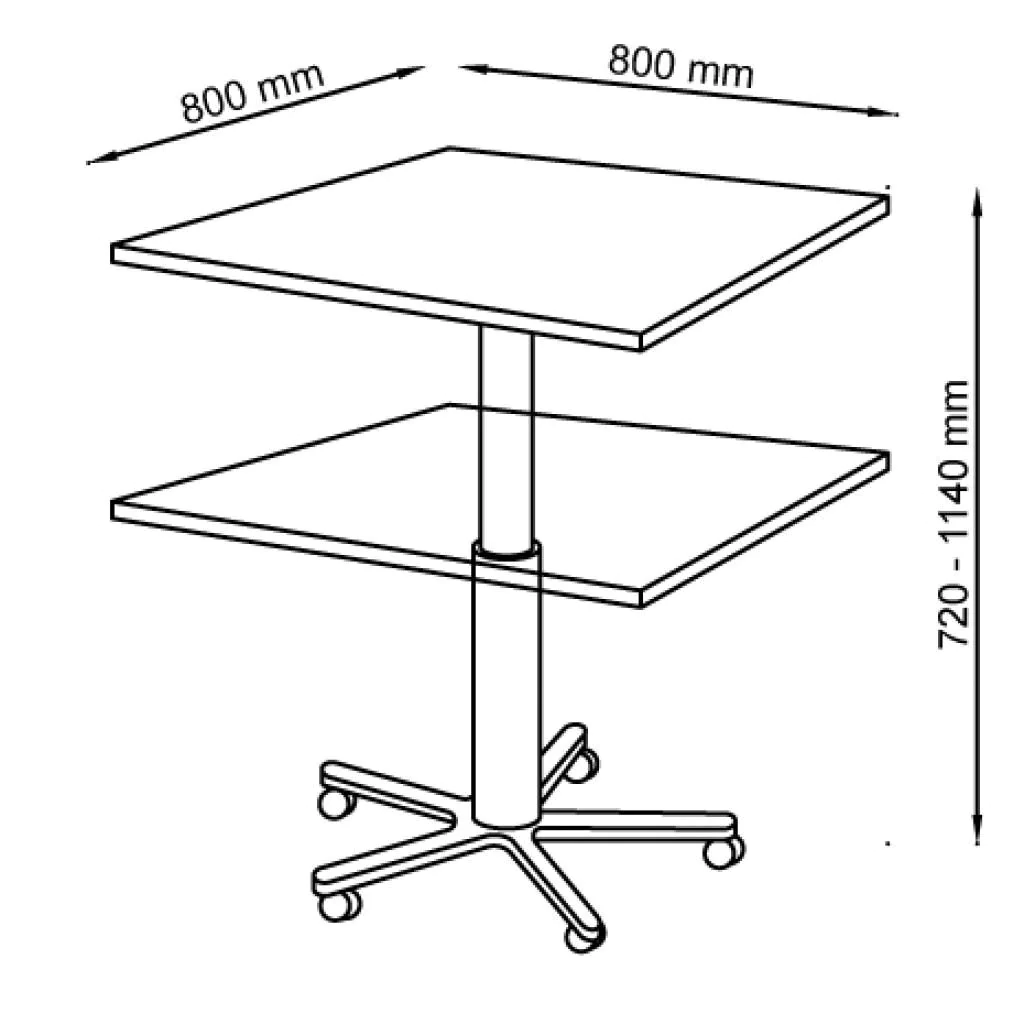 Säulenhubtisch ST Quadratform von Hammerbacher - Produktbild 10 von 10