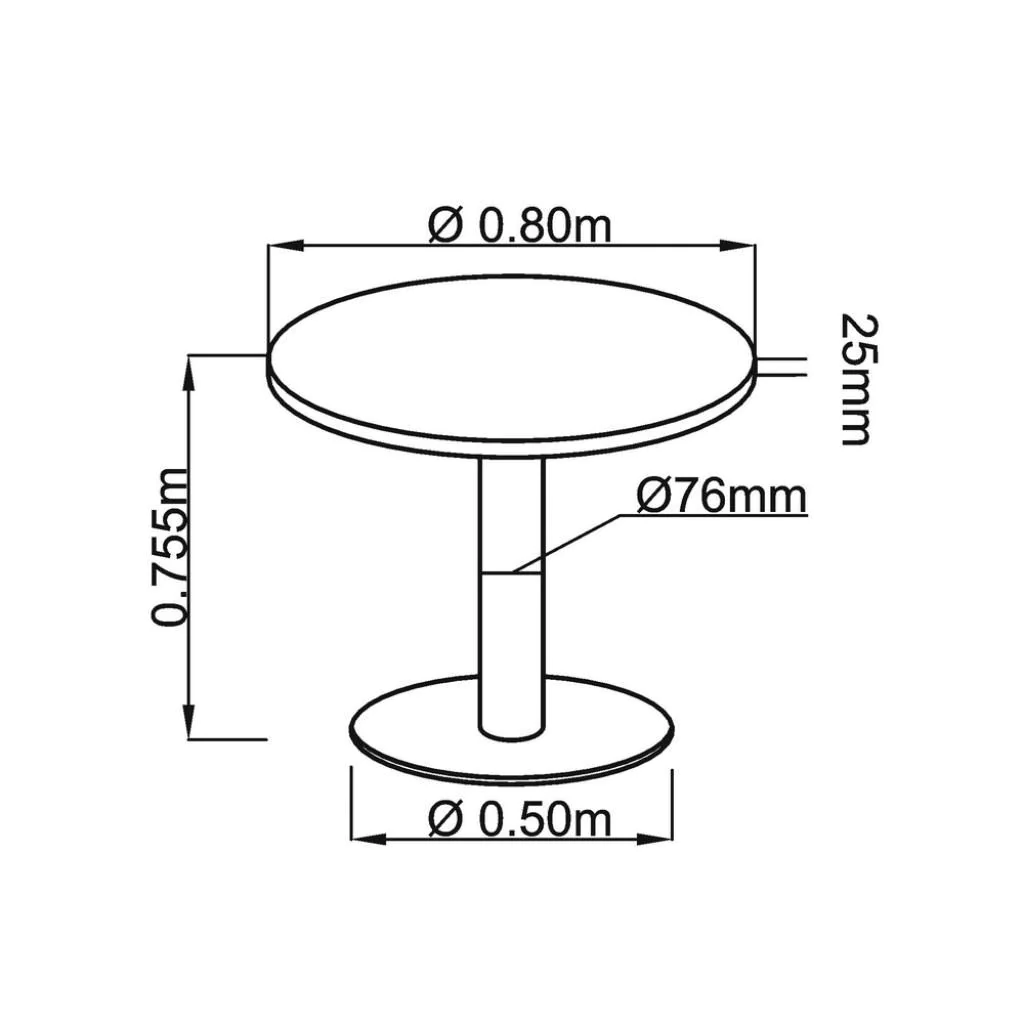 Säulentisch Rund Ø 80 cm - Silber von Hammerbacher - Produktbild 10 von 12