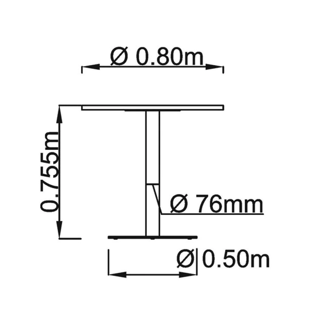 Säulentisch Rund Ø 80 cm - Silber von Hammerbacher - Produktbild 11 von 12