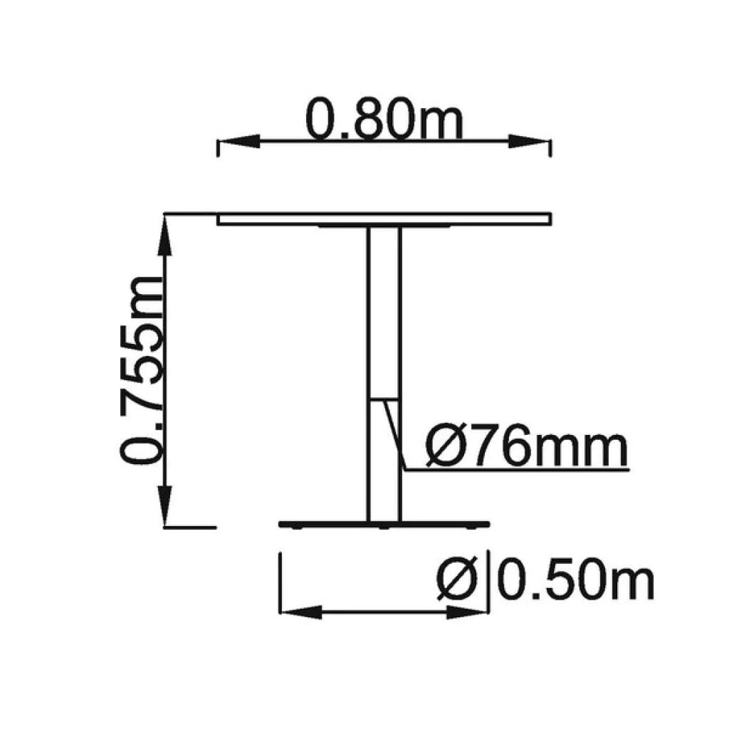 Säulentisch STF Quadratform - Silber von Hammerbacher - Produktbild 8 von 10