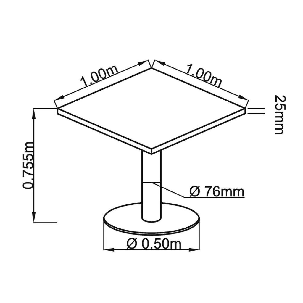 Säulentisch STH Quadratform - Chrom von Hammerbacher - Produktbild 8 von 10