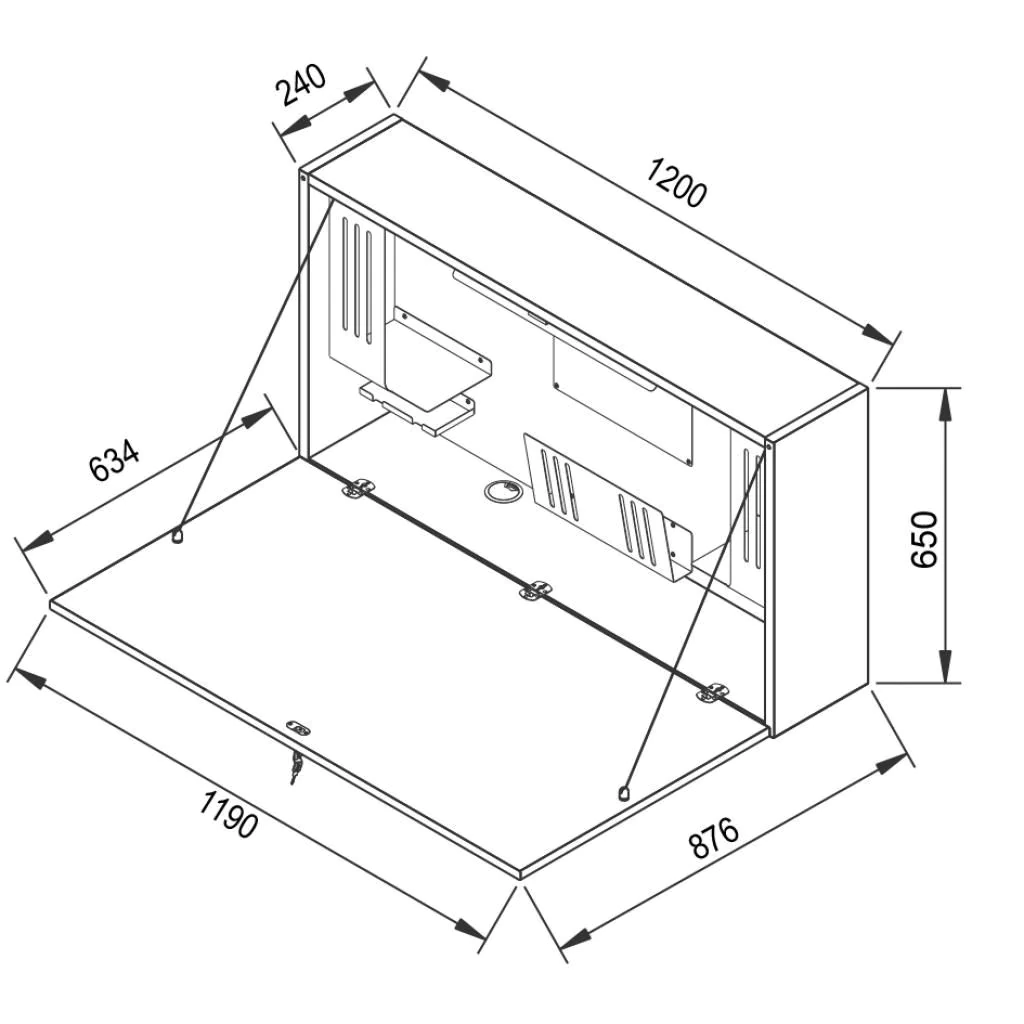 Wandschreibtisch Mini Office von Hammerbacher - Produktbild 8 von 10