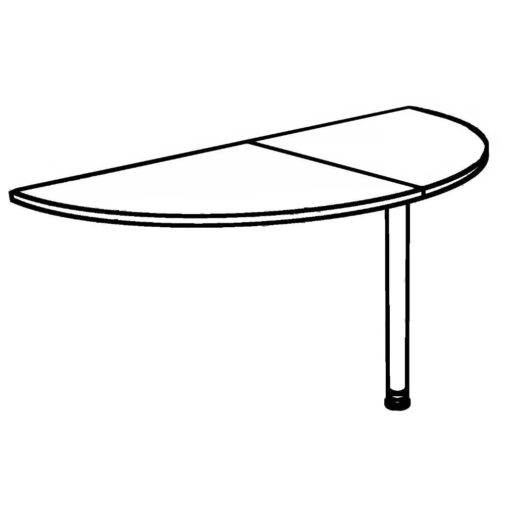 Tischplatte 160 cm mit Stützfuß von Hammerbacher - Produktbild 9 von 9