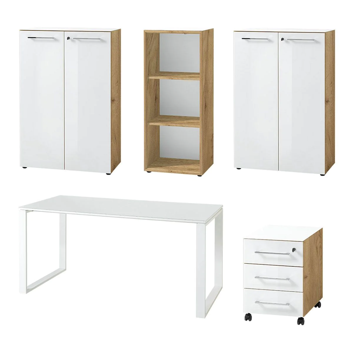 Büro-Set Monteria 1 - Navarra-Eiche/Weiß - GER-8058-242