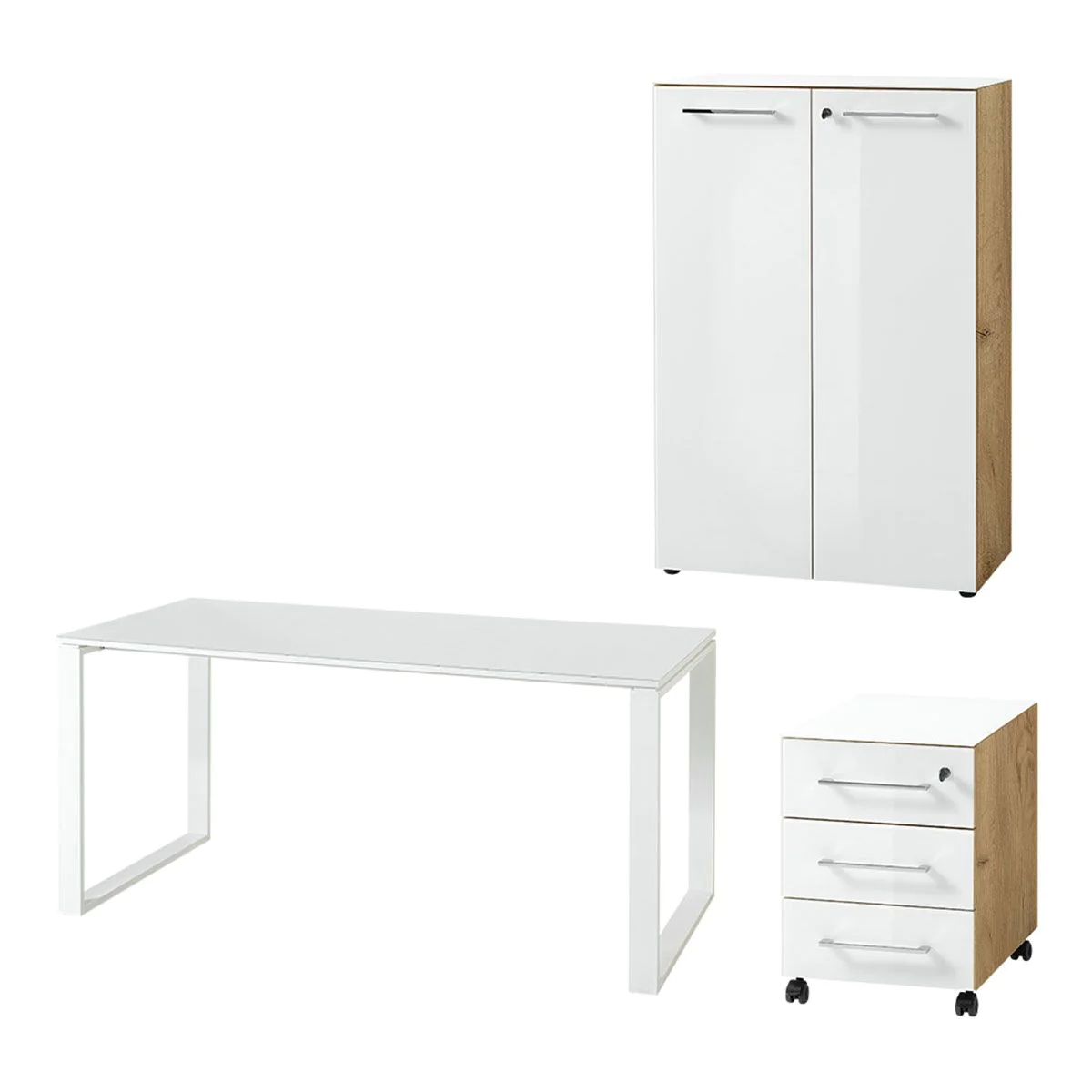 Büro-Set Monteria 7 - Navarra-Eiche/Weiß - GER-8069-242