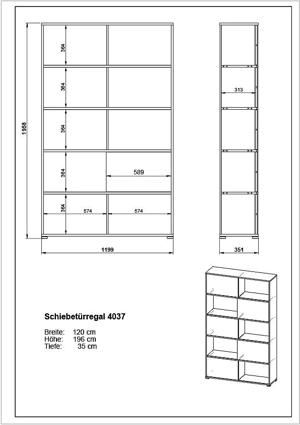 Schiebetürenschrank 4037 von BME home - Produktbild 4 von 8