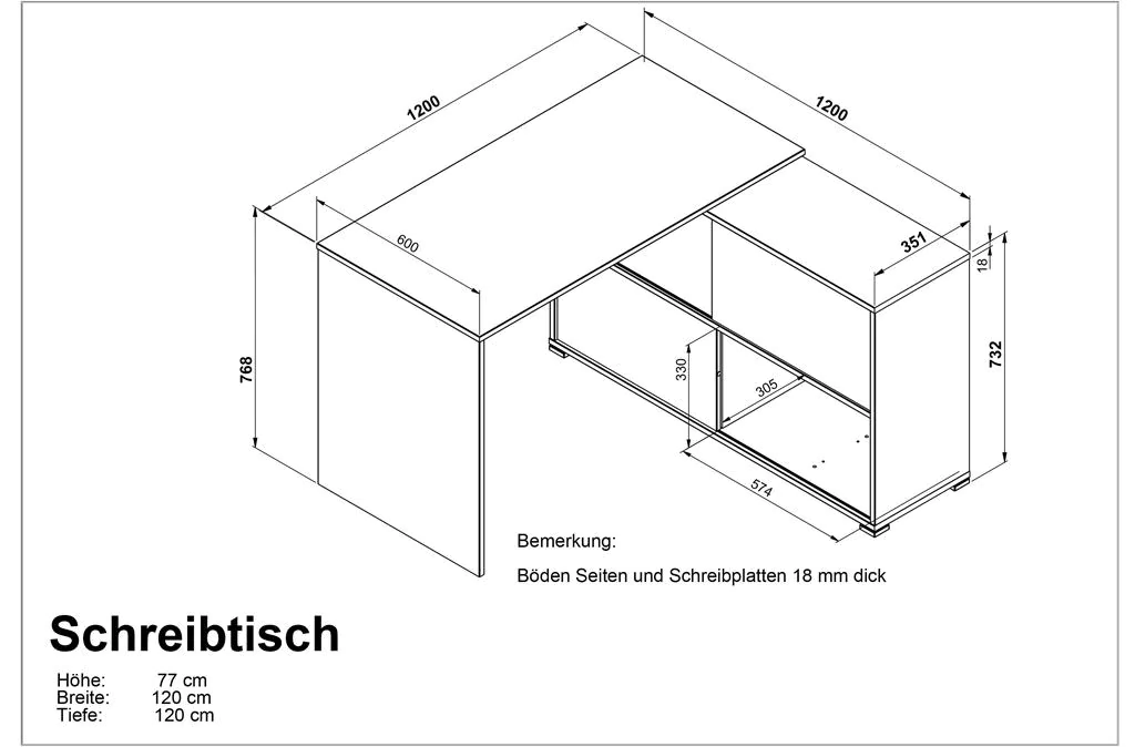 Schreibtisch 4036 von BME home - Produktbild 5 von 5