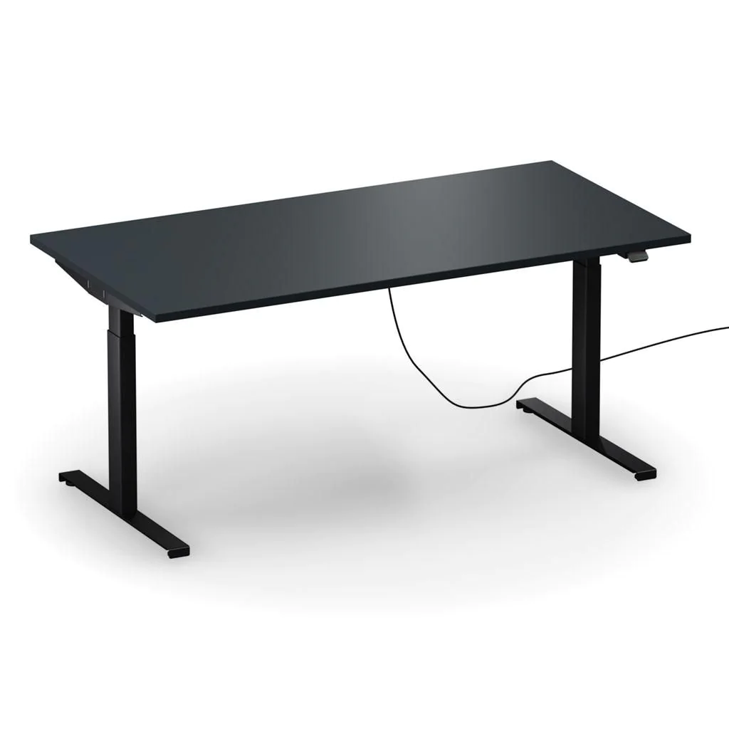 Höhenverstellbarer Schreibtisch easyT 160 x 80 cm E - Vulkanschwarz/Vulkanschwarz von ith möbel - Produktbild 1 von 1