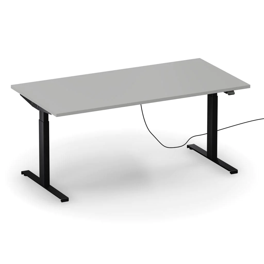 Höhenverstellbarer Schreibtisch easyT 120 x 70 cm E - Platin/Vulkanschwarz von ith möbel - Produktbild 1 von 1