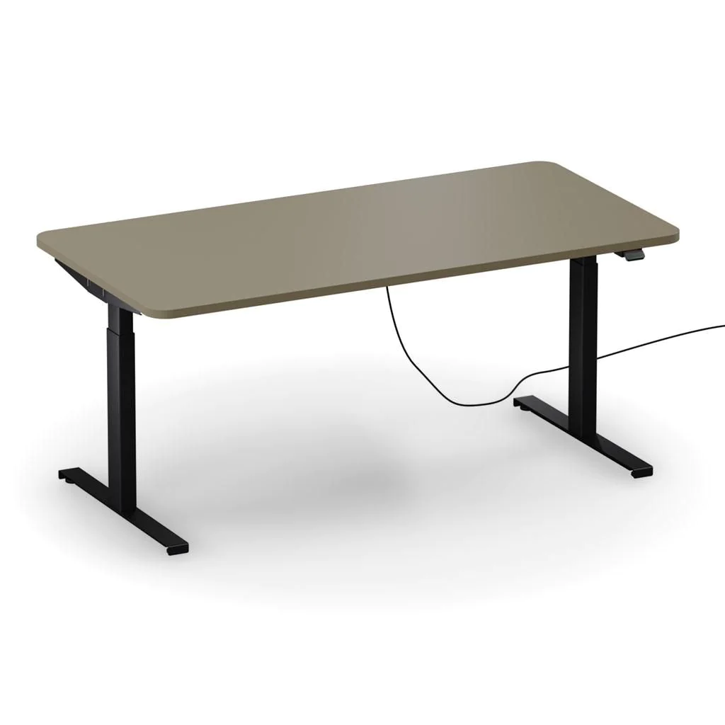 Höhenverstellbarer Schreibtisch easyT 160 x 90 cm R - Cuando/Vulkanschwarz von ith möbel - Produktbild 1 von 1
