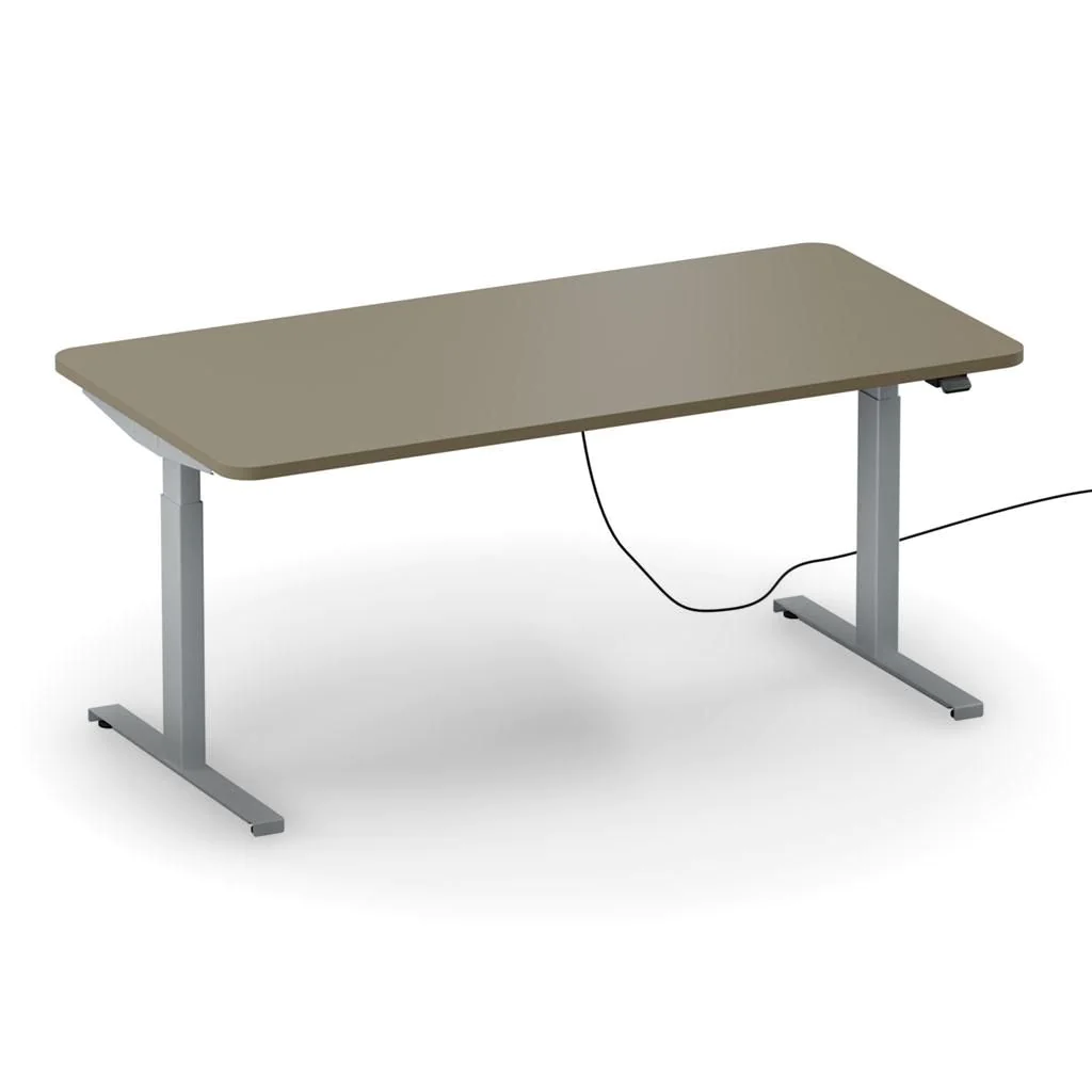 Höhenverstellbarer Schreibtisch easyT 160 x 70 cm R - Cuando/Weißaluminium von ith möbel - Produktbild 1 von 1