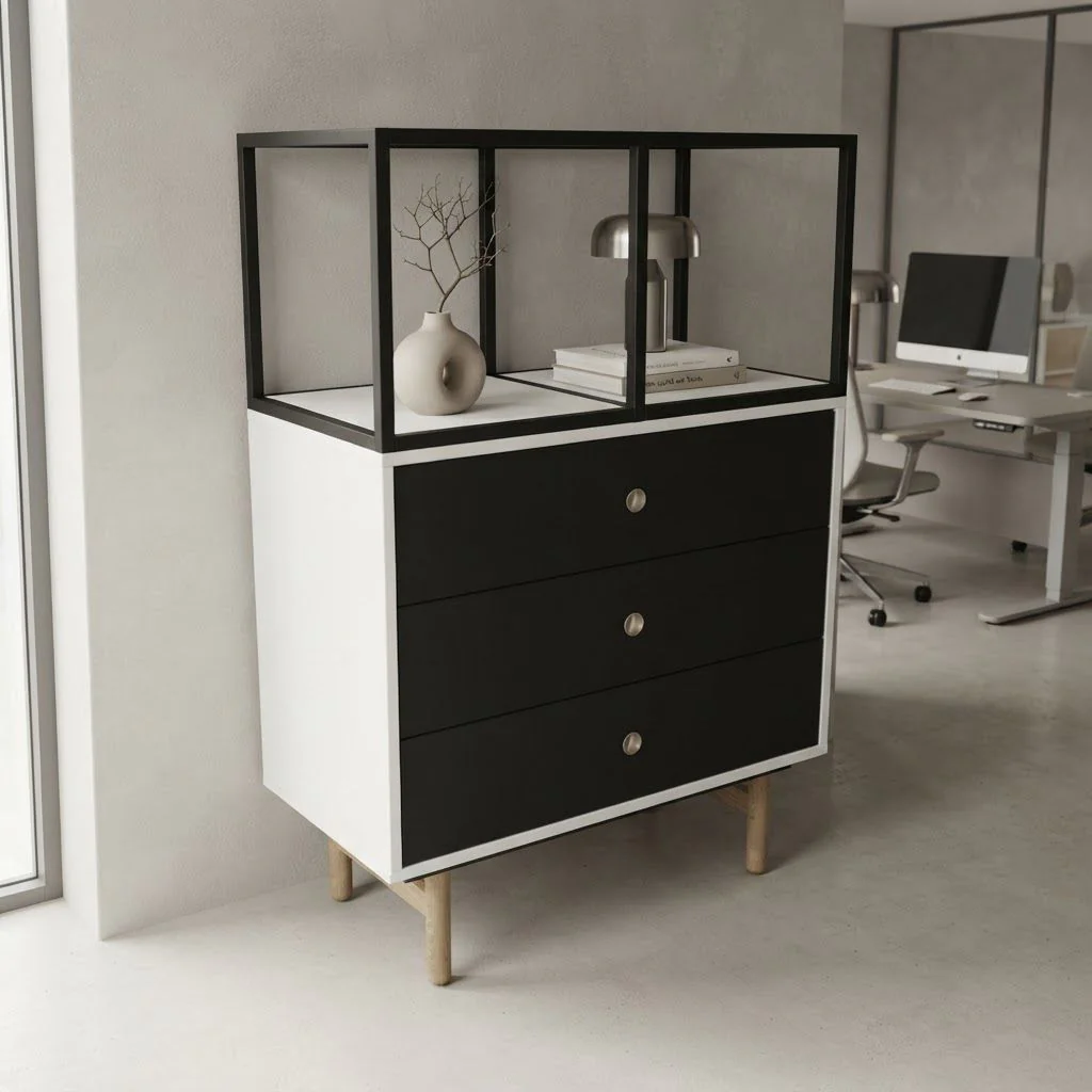 Bridge Schubladenschrank mit 3 Schubladen inkl. Regaltop von Bisley - Produktbild 3 von 4
