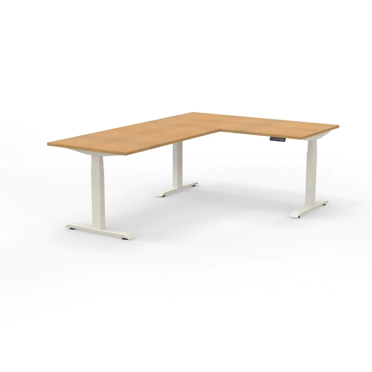 Höhenverstellbarer Winkelschreibtisch Stayble 2.0 Bambus von Deskonia - Produktbild 2 von 8