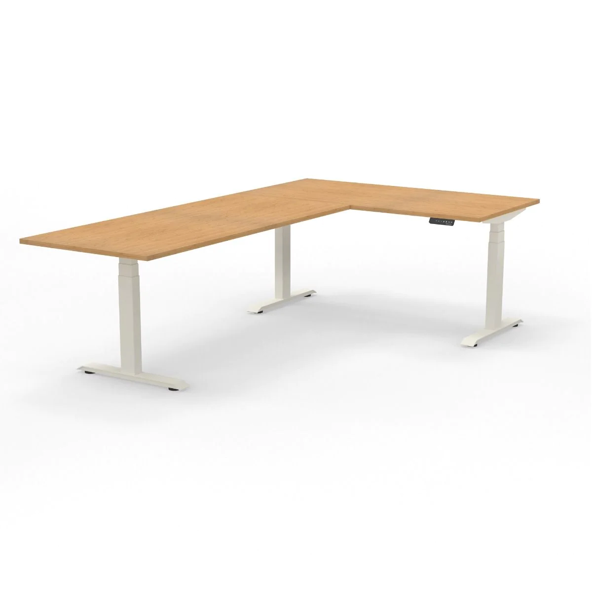 Höhenverstellbarer Winkelschreibtisch Stayble 2.0 Bambus von Deskonia - Produktbild 5 von 8