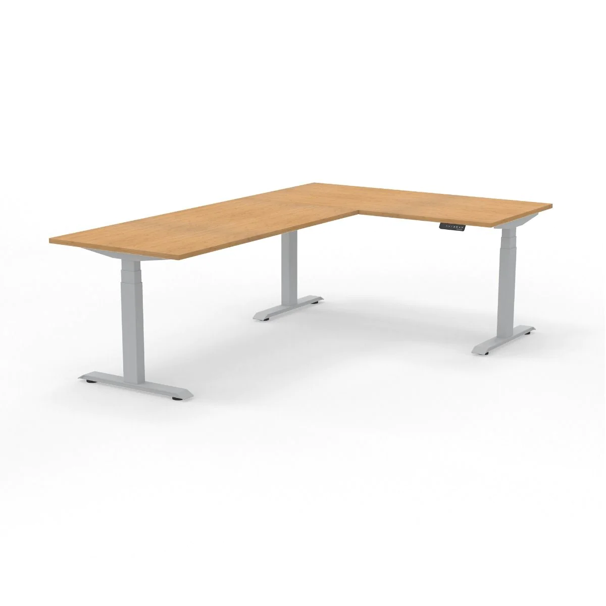 Höhenverstellbarer Winkelschreibtisch Stayble 2.0 Bambus von Deskonia - Produktbild 3 von 8