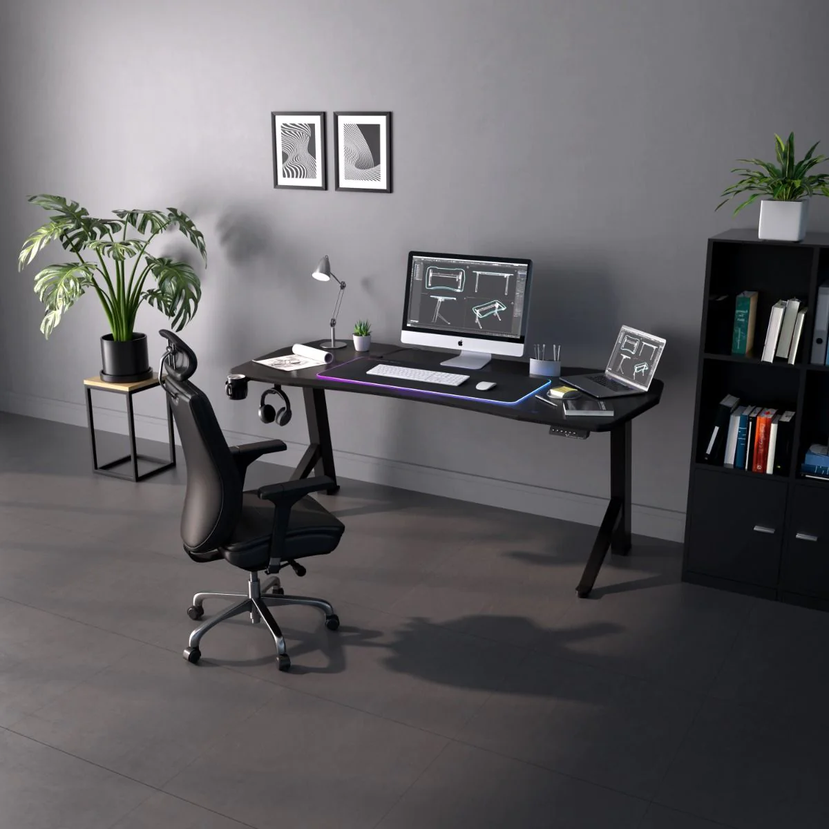 Höhenverstellbarer Gaming Schreibtisch von Ultimate Setup - Produktbild 6 von 16