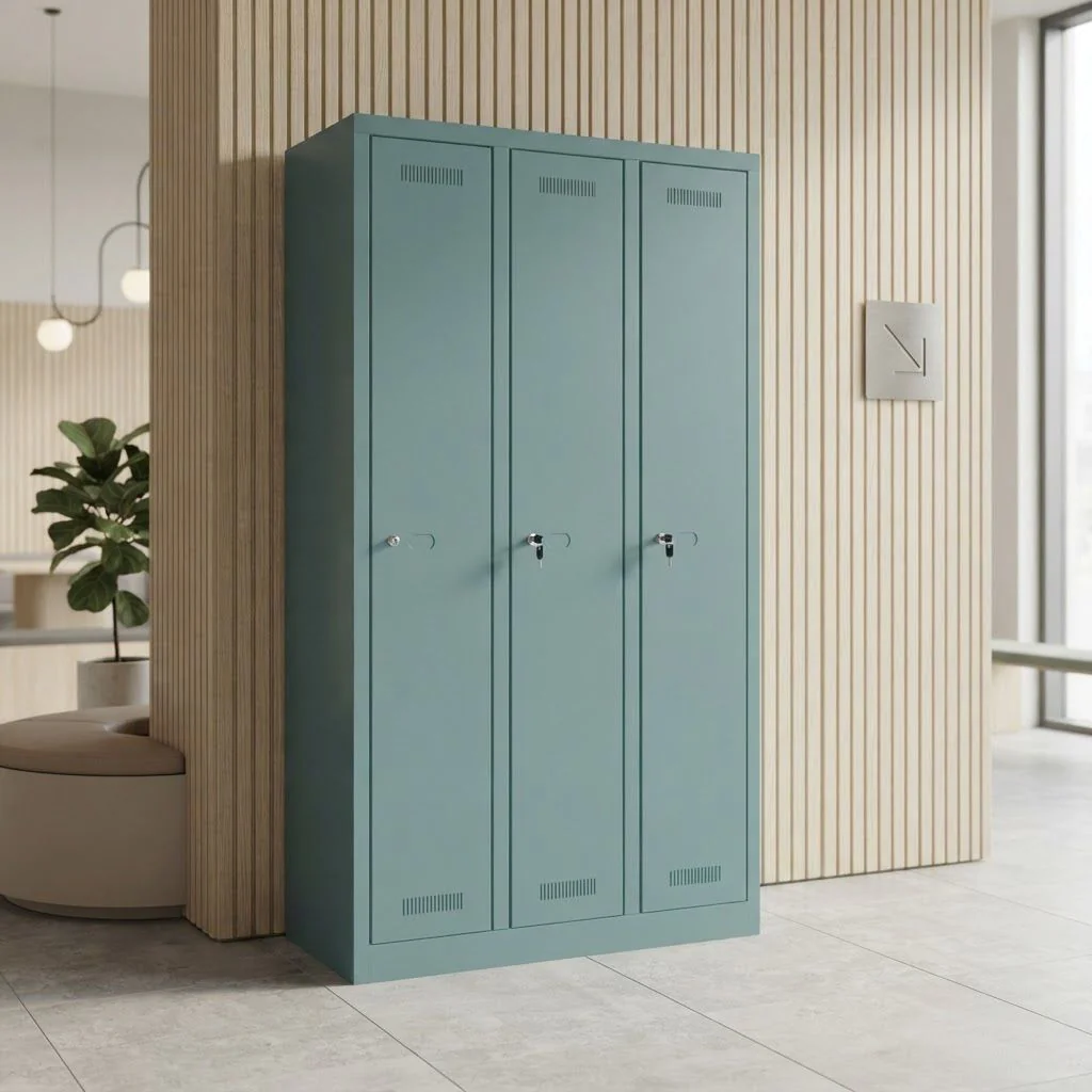Garderobenschrank Monobloc - 3 Fächer von Bisley - Produktbild 1 von 6