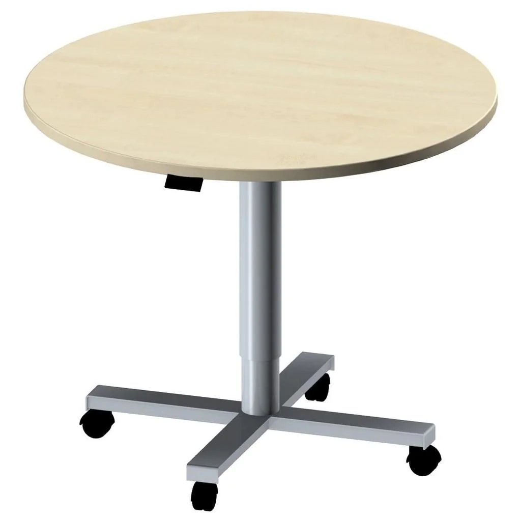 Hubsäulentisch Ø 90 cm mit Fußkreuz von Geramöbel - Produktbild 4 von 6