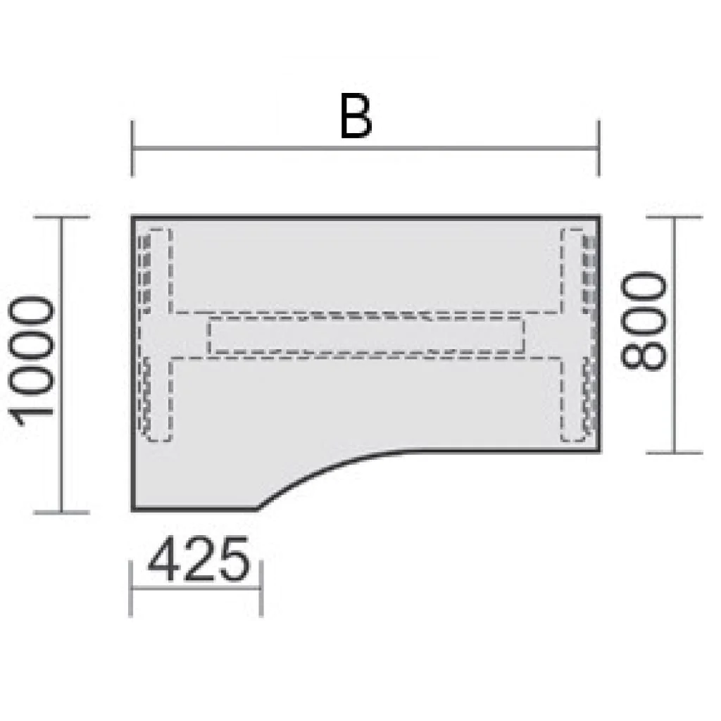 Höhenverstellbarer Schreibtisch Elektro Pro+ Freiform von Geramöbel - Produktbild 7 von 7