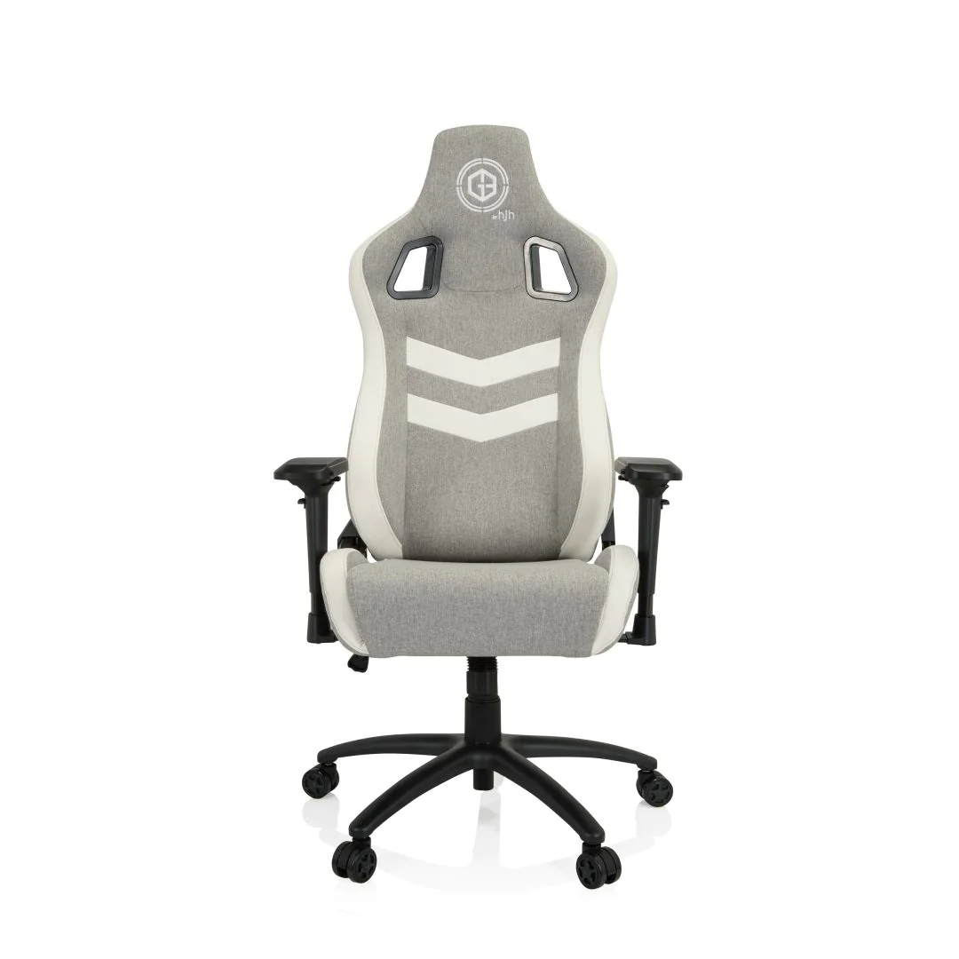 Gaming Stuhl Bürostuhl GAMEBREAKER SX 05 Stoff Kunstleder grau weiß - HJH-851105