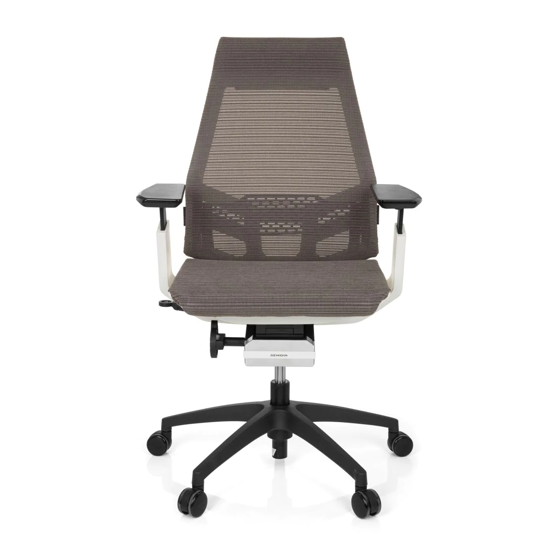 Bürostuhl Drehstuhl GENIDIA SMART WHITE Netz grau - HJH-652889