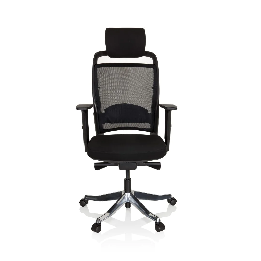 Bürostuhl Drehstuhl IKAST I Netzstoff Stoff schwarz - HJH-640519