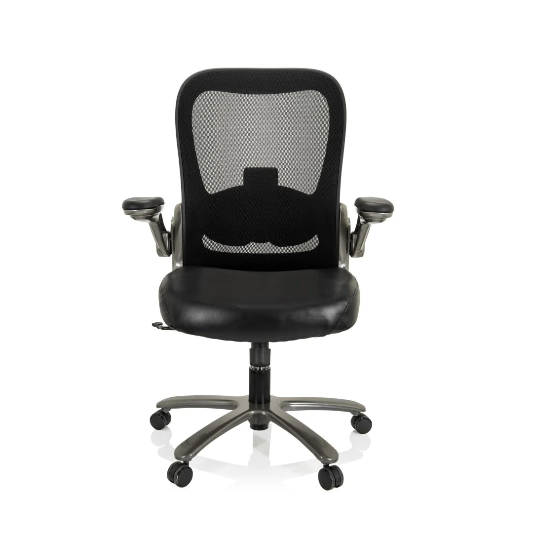 Schwerlaststuhl Bürostuhl INSTRUCTOR T I Titan XXL Netzstoff Kunstleder schwarz - HJH-691000