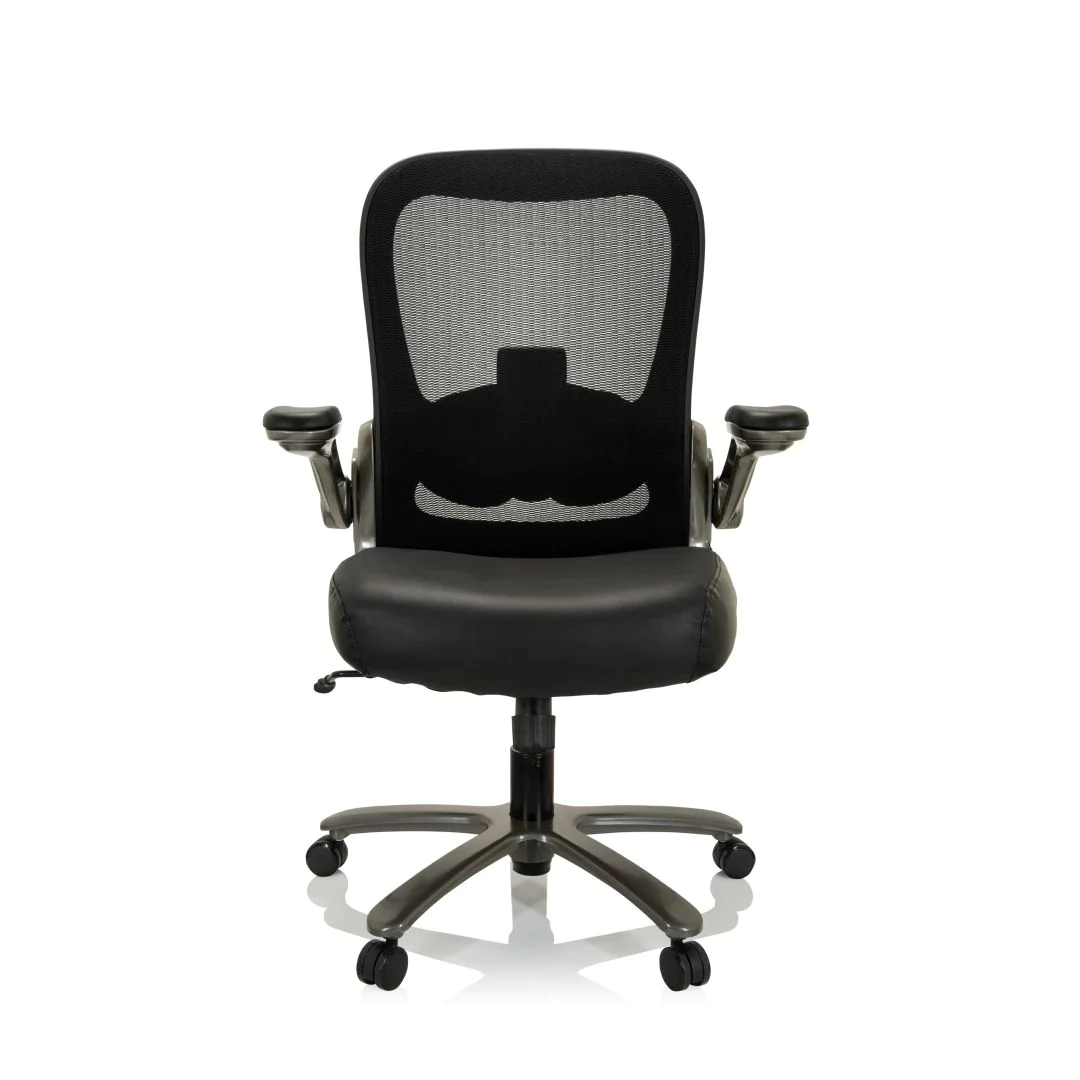 Schwerlaststuhl Bürostuhl INSTRUCTOR T I Titan XXL Netzstoff Leder schwarz - HJH-691008