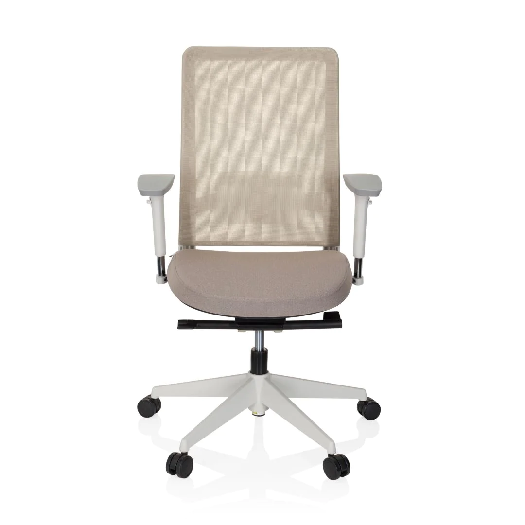 Bürostuhl Drehstuhl PURE WHITE Netzstoff Stoff beige - HJH-738117