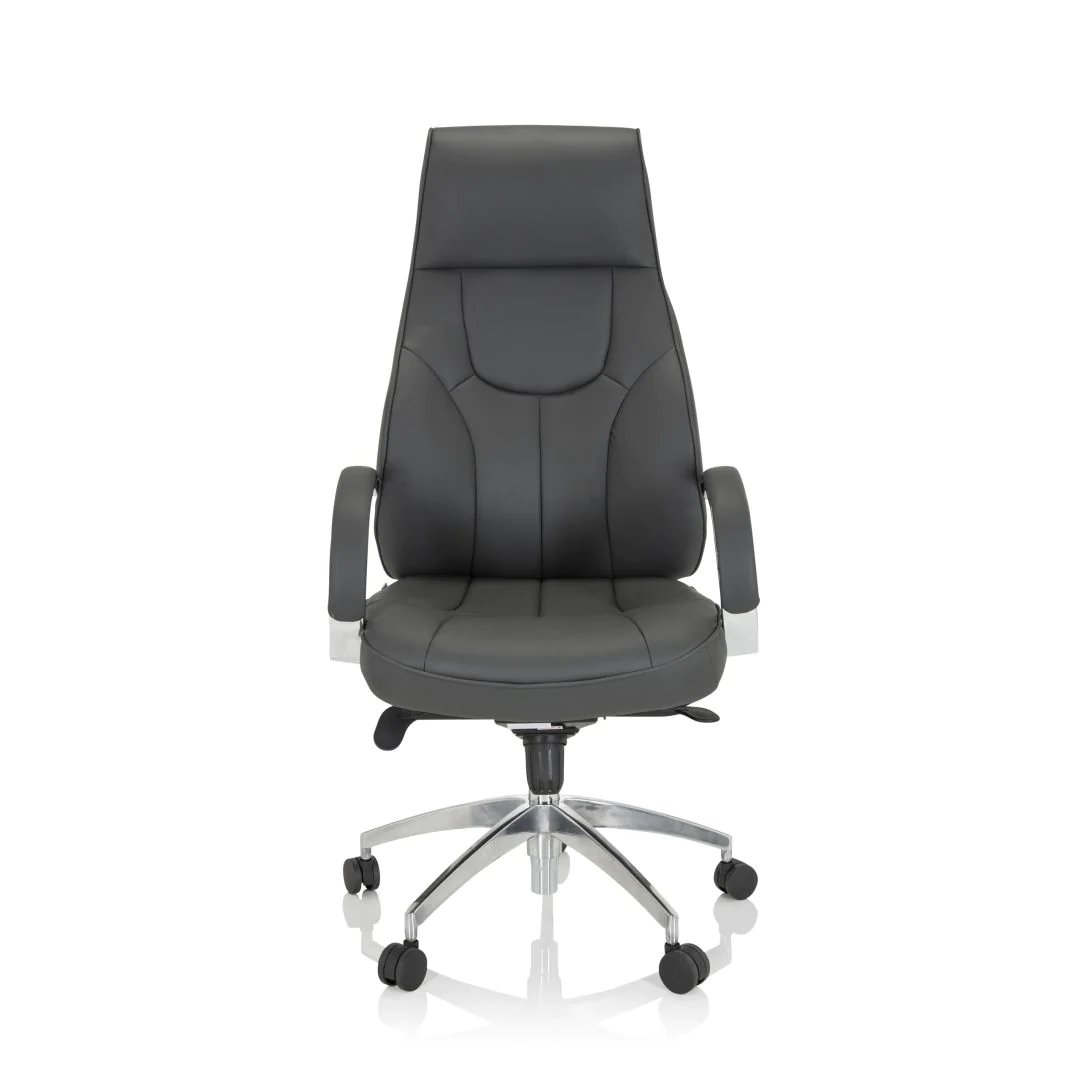 Bürostuhl Chefsessel ELEGANCE I Kunstleder grau - HJH-729415