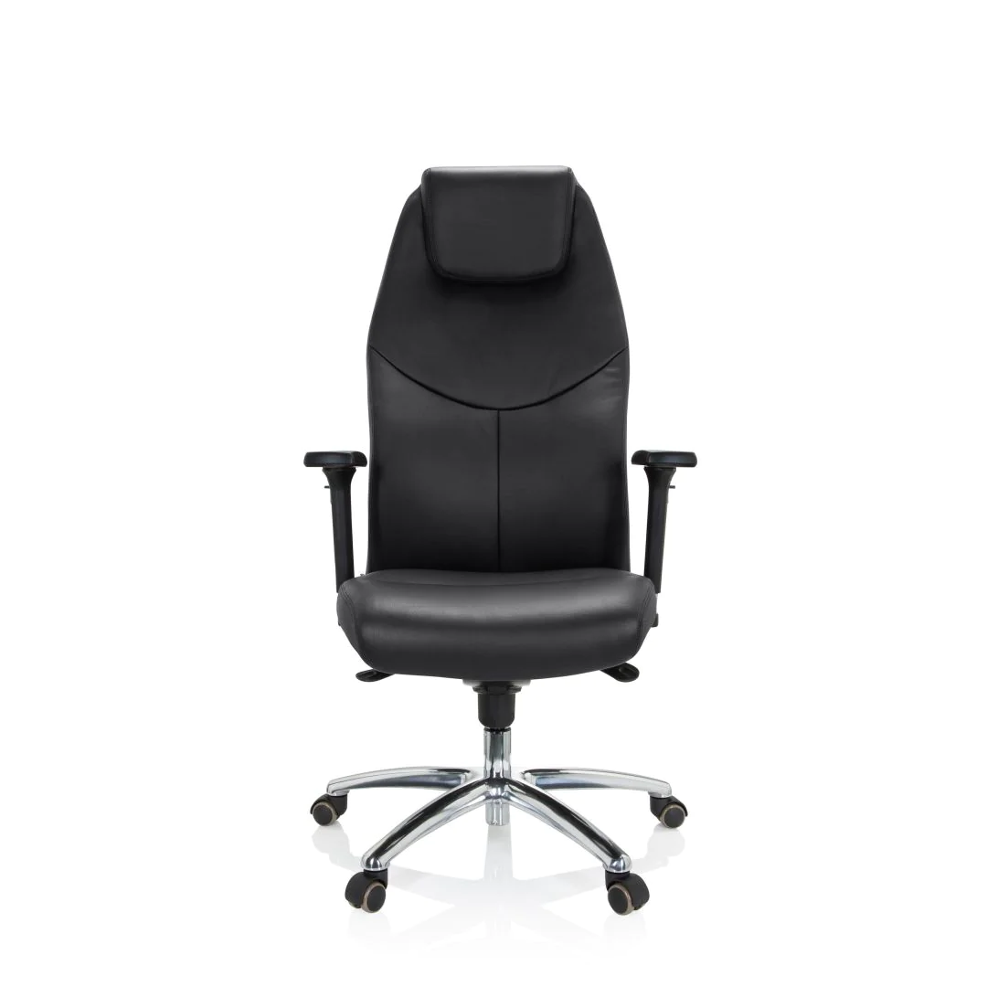 Bürostuhl Chefsessel FERRARA Leder schwarz - HJH-601009