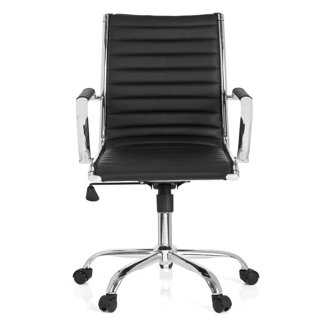 Bürostuhl Chefsessel VEMONA 10 PU schwarz Chrom - HJH-660941