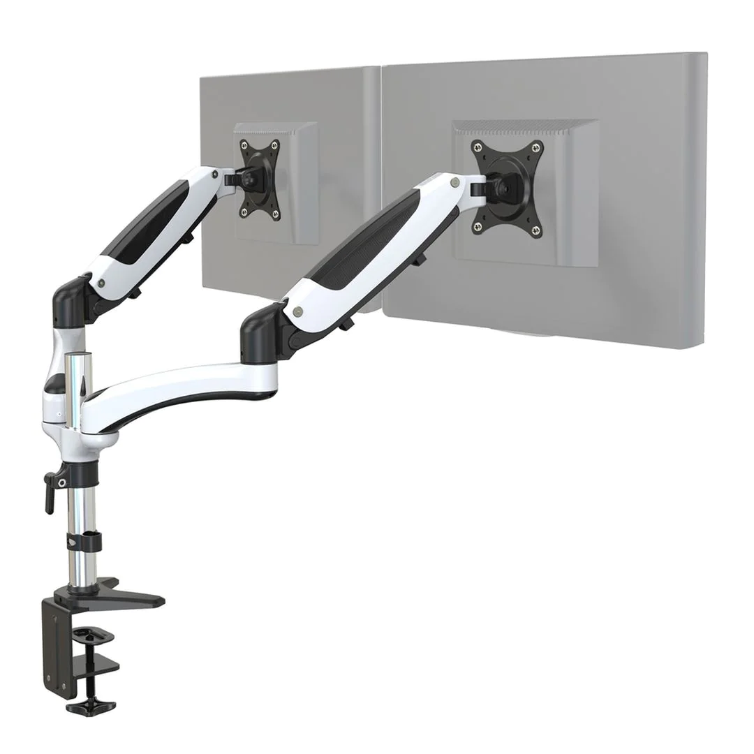 Monitorhalterung VM-MG2 - 2 Monitore 15 - 27 Zoll schwarz/weiß von HJH - Produktbild 1 von 4