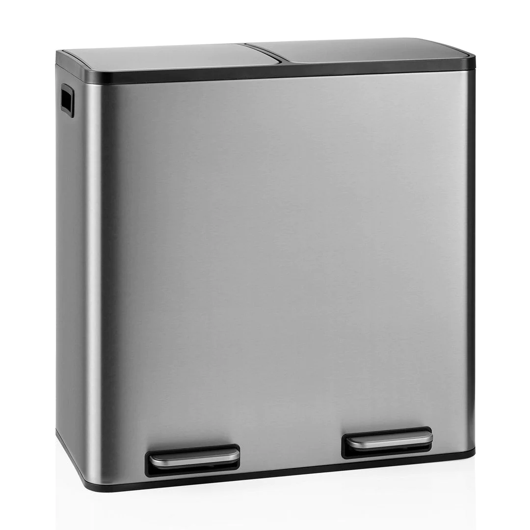 Abfallsammler Mülltrennsystem Clean 13 S - 60L (2x30L) Edelstahl silber von HJH - Produktbild 1 von 7