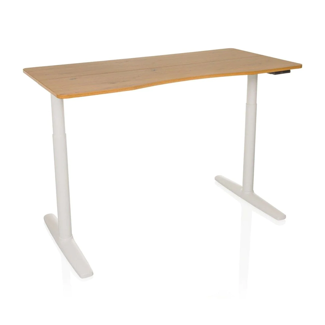 Schreibtisch STAND PRO R 140 x 70 elektrisch höhenverstellbar eiche von HJH - Produktbild 1 von 7