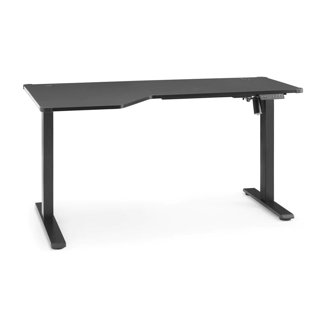 Schreibtisch Worktime Game 140 x 100 LED elektrisch höhenverstellbar schwarz von HJH - Produktbild 1 von 9
