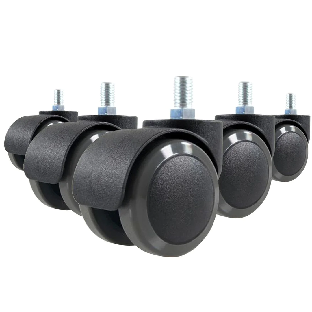 5x Hartbodenrollen 50mm Gewinde M10 Büro-Stuhl-Rollen für Hartböden (5er Pack) von HJH - Produktbild 1 von 5