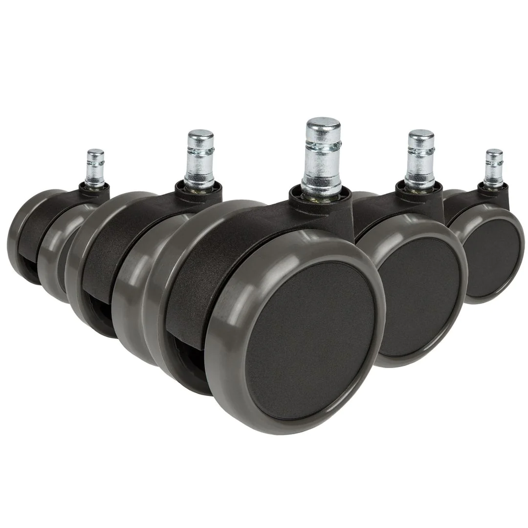 5x Hartbodenrollen ROLO 11mm 65mm Büro-Stuhl-Rollen für Hartböden (5er Pack) - HJH-619010