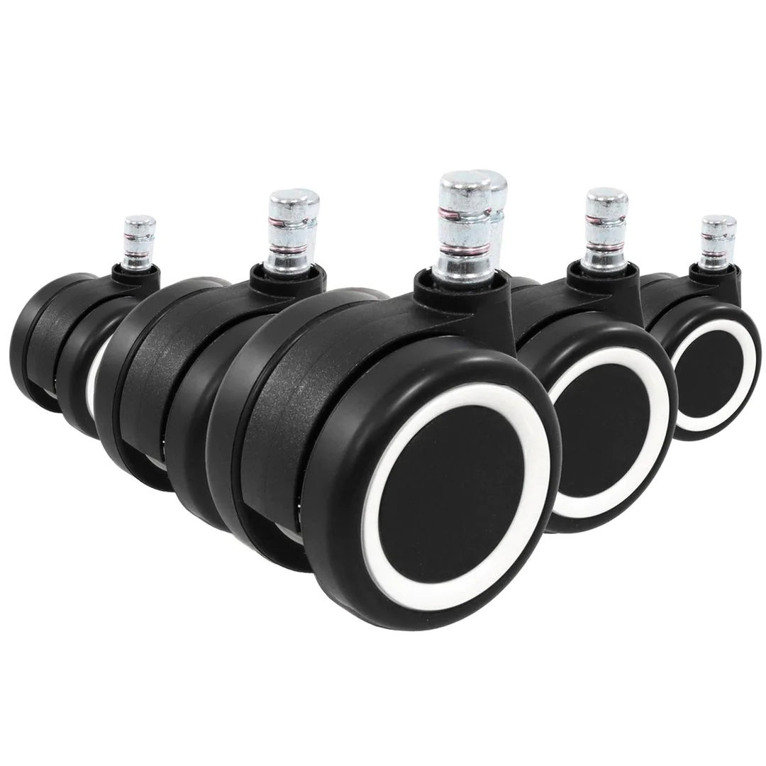 5x Hartbodenrollen ROLO COLOR 60 11mm 60mm Büro-Stuhl-Rollen für Hartböden (5er Pack) schwarz/weiß von HJH - Produktbild 1 von 6