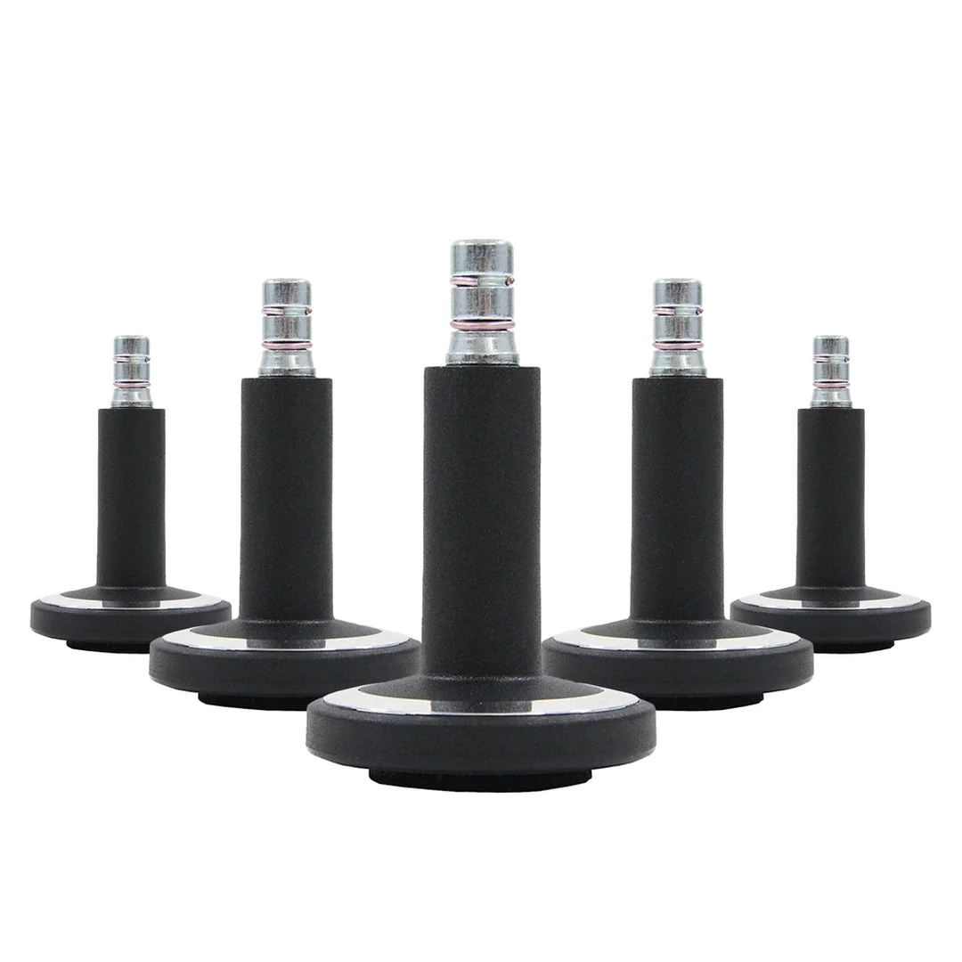 5x Bodengleiter STATO-M Stift 11 mm 60 mm Standfüße mit Filz schwarz/chrom (5er Pack) von HJH - Produktbild 1 von 5