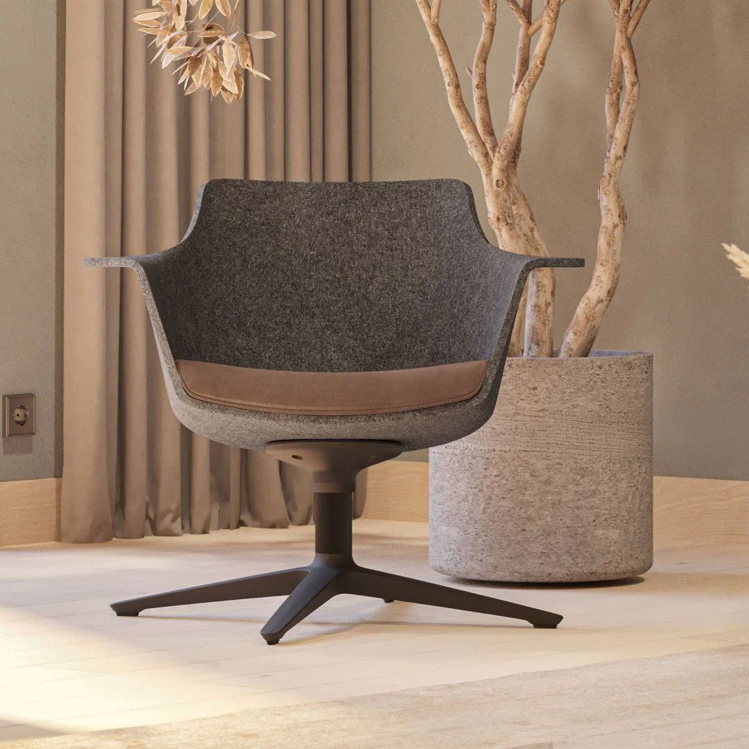 WOOOM Lounge-/Meetingstuhl mit Seitenwangen und Armauflagen - KLB-WOO58