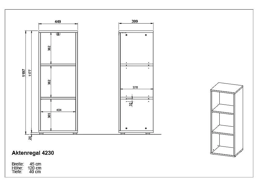 Büro-Set Lissabon 14 - Graphit/Navarra-Eiche von BME home - Produktbild 5 von 8