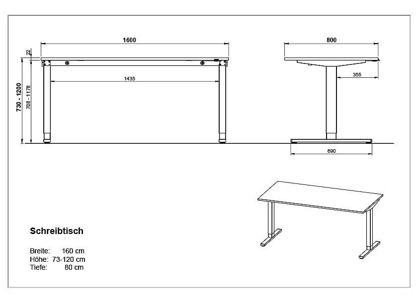 Büro-Set Lissabon 8 - Graphit/Navarra-Eiche von BME home - Produktbild 4 von 5