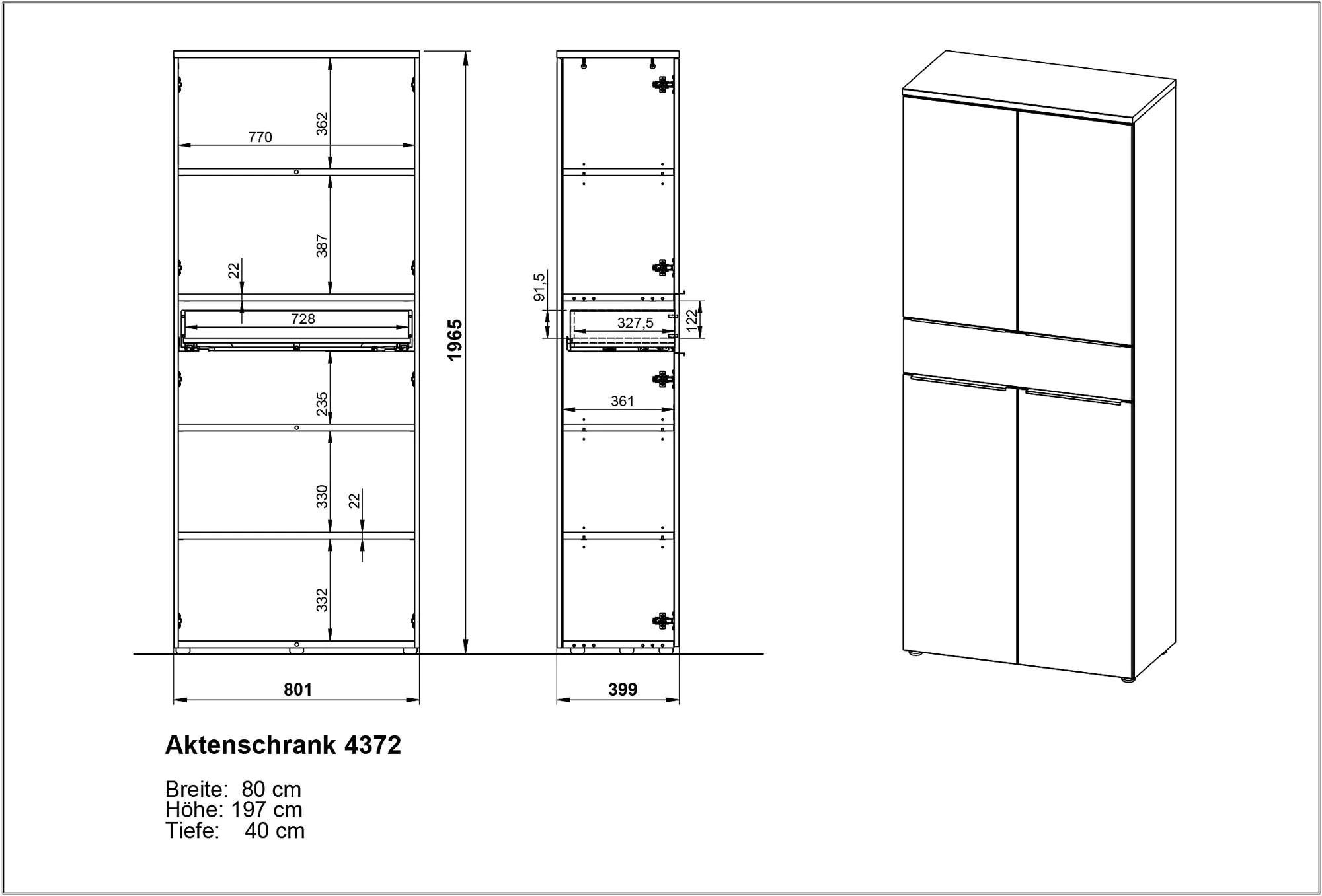 Aktenschrank Mailand 4372 von BME home - Produktbild 5 von 7