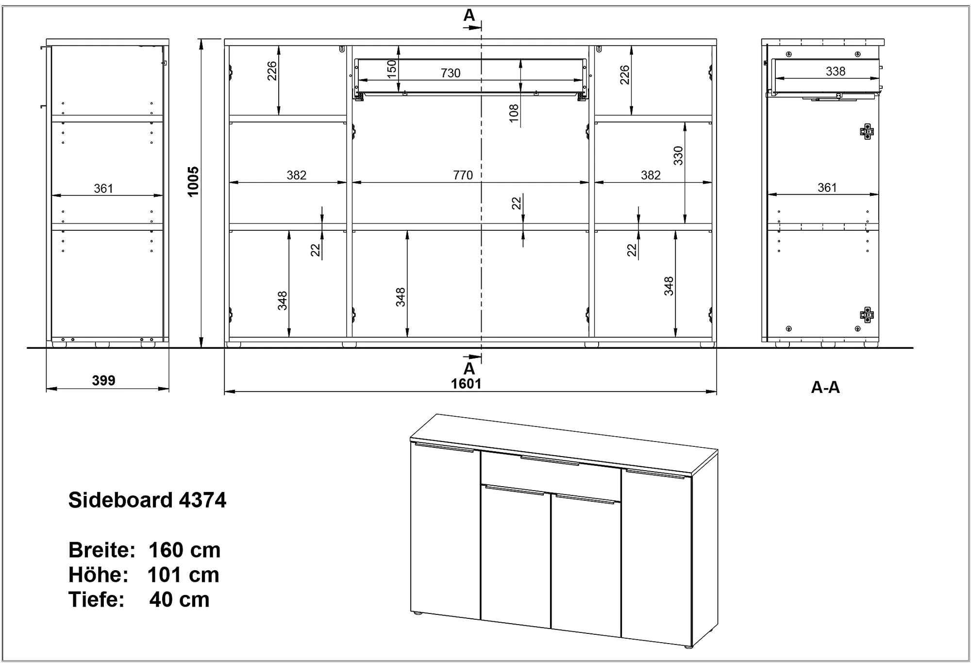 Sideboard Mailand 4374 von BME home - Produktbild 8 von 8