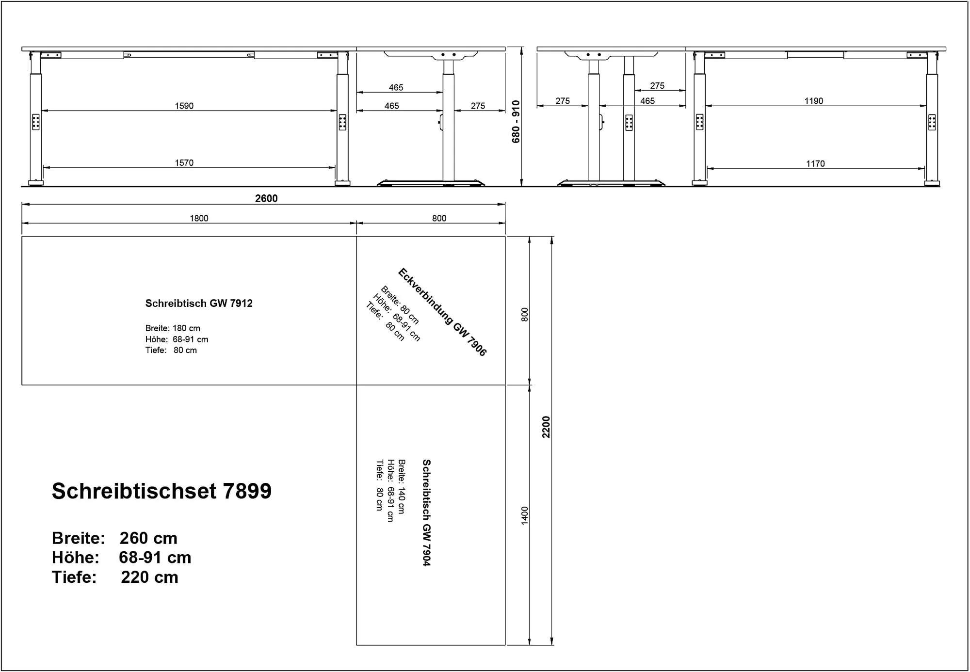 Eckschreibtisch Mailand von BME home - Produktbild 5 von 5